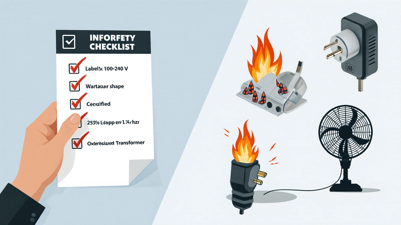 Illustration showing safety checklist items versus common electrical pitfalls.