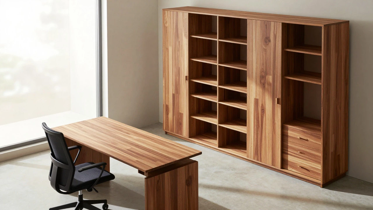 Modern Indian home interior with modular furniture and ergonomic office setup