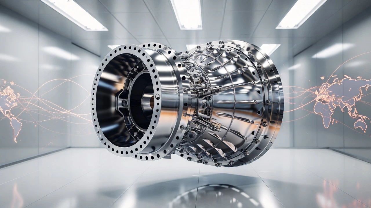 Precision aerospace steel component in a lab setting